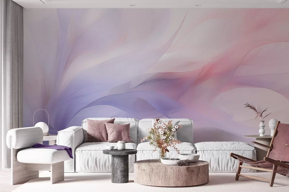 Papier peint Vagues abstraites douces dans les tons bleus et roses w09508 buy France - Uwalls.fr Papier peint Vagues abstraites douces dans les tons bleus et roses w09508