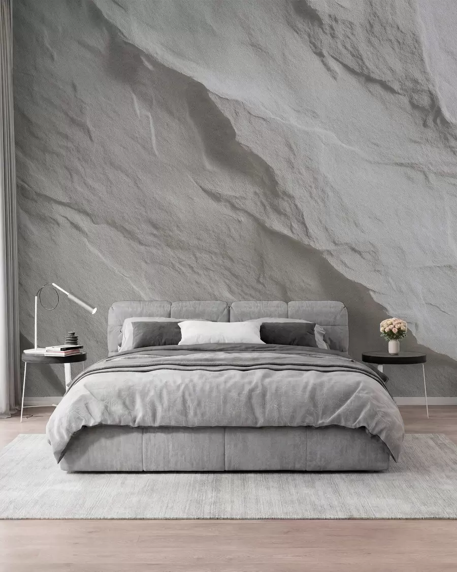 Papier peint imitation de roche blanche dans la décoration intérieure w04818