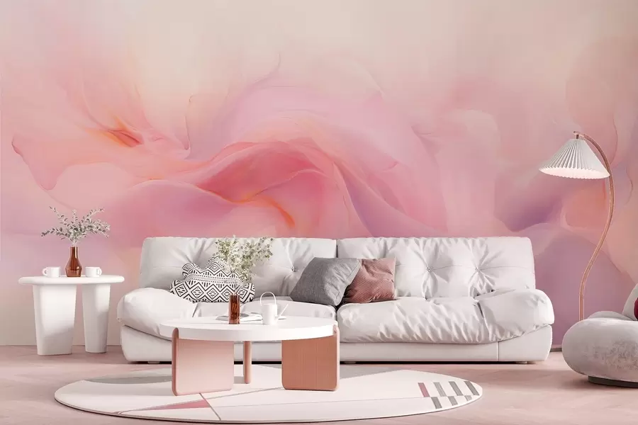 Papier peint Composition abstraite rêveuse rose et violette w09523