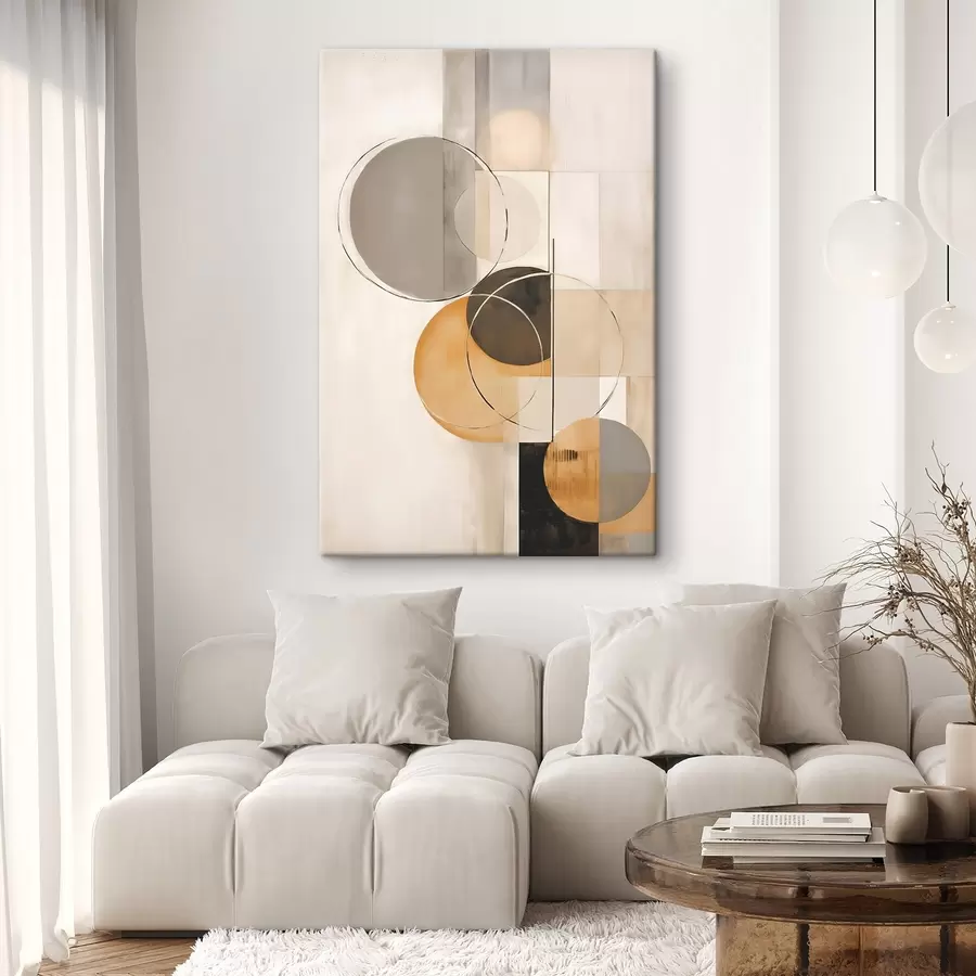 Tableau Abstraction géométrique avec des cercles s46358