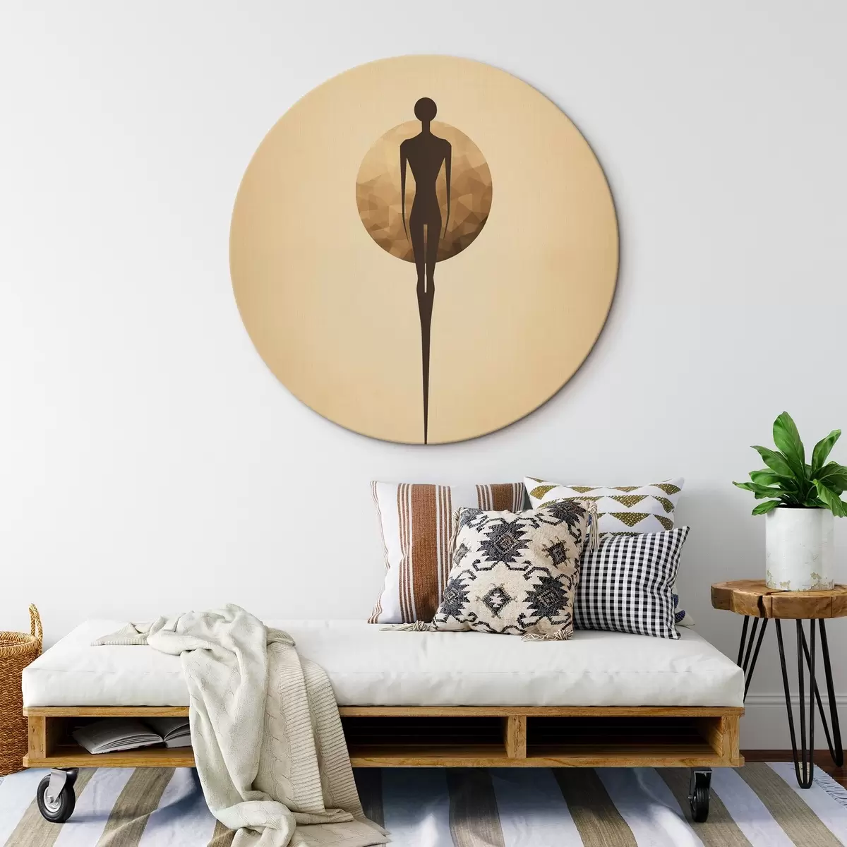 Tableaux rondes Silhouette abstraite r46356