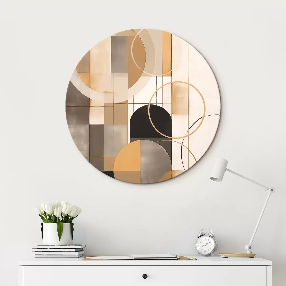 Tableaux rondes Abstraction géométrique avec des cercles r46359