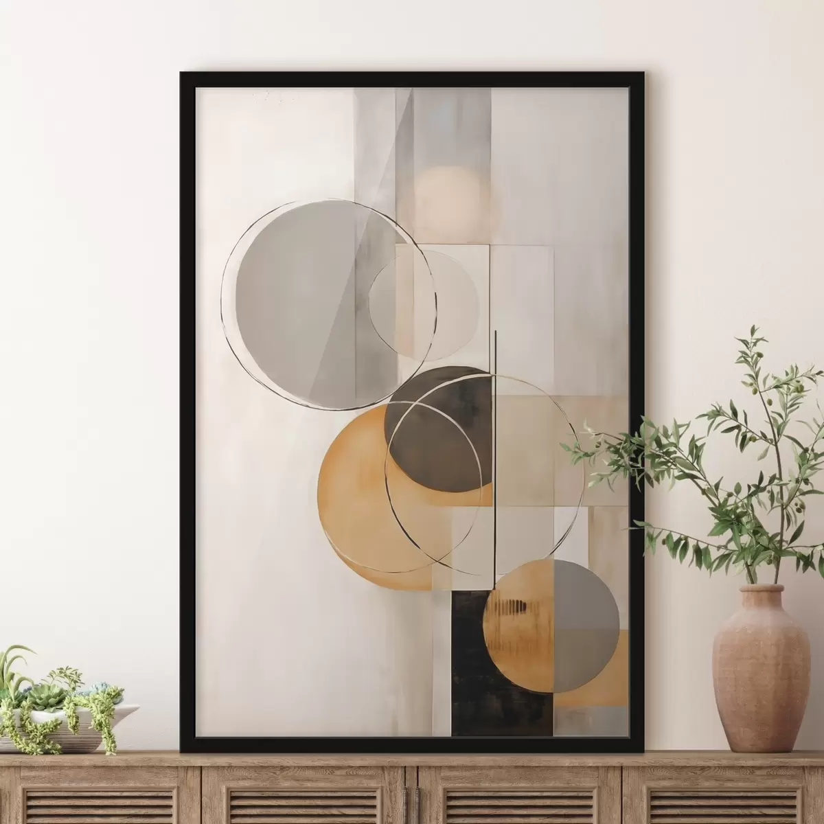 Poster Abstraction géométrique avec des cercles f46358