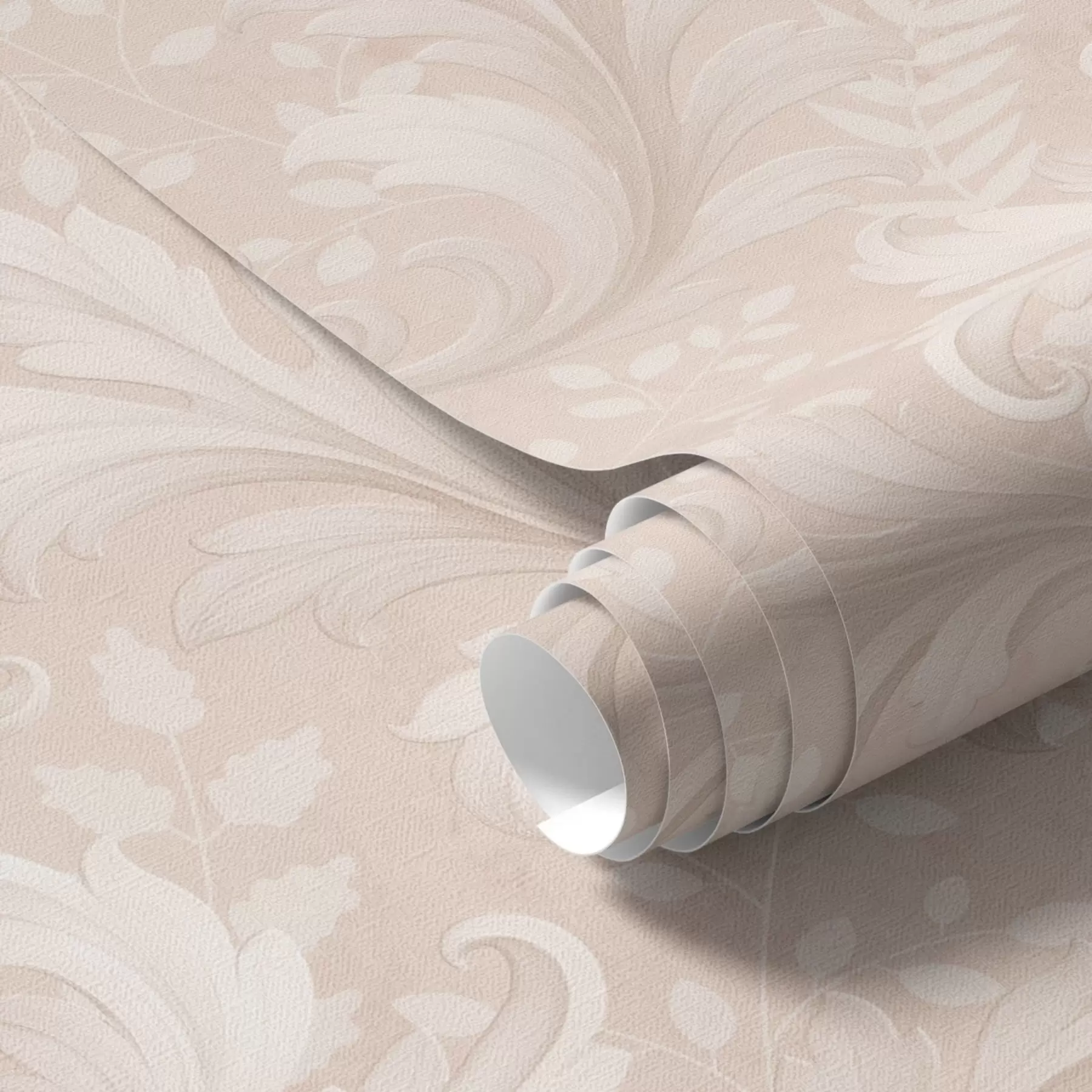 Papier peint Volutes d'acanthe sur fond beige chaud a00772