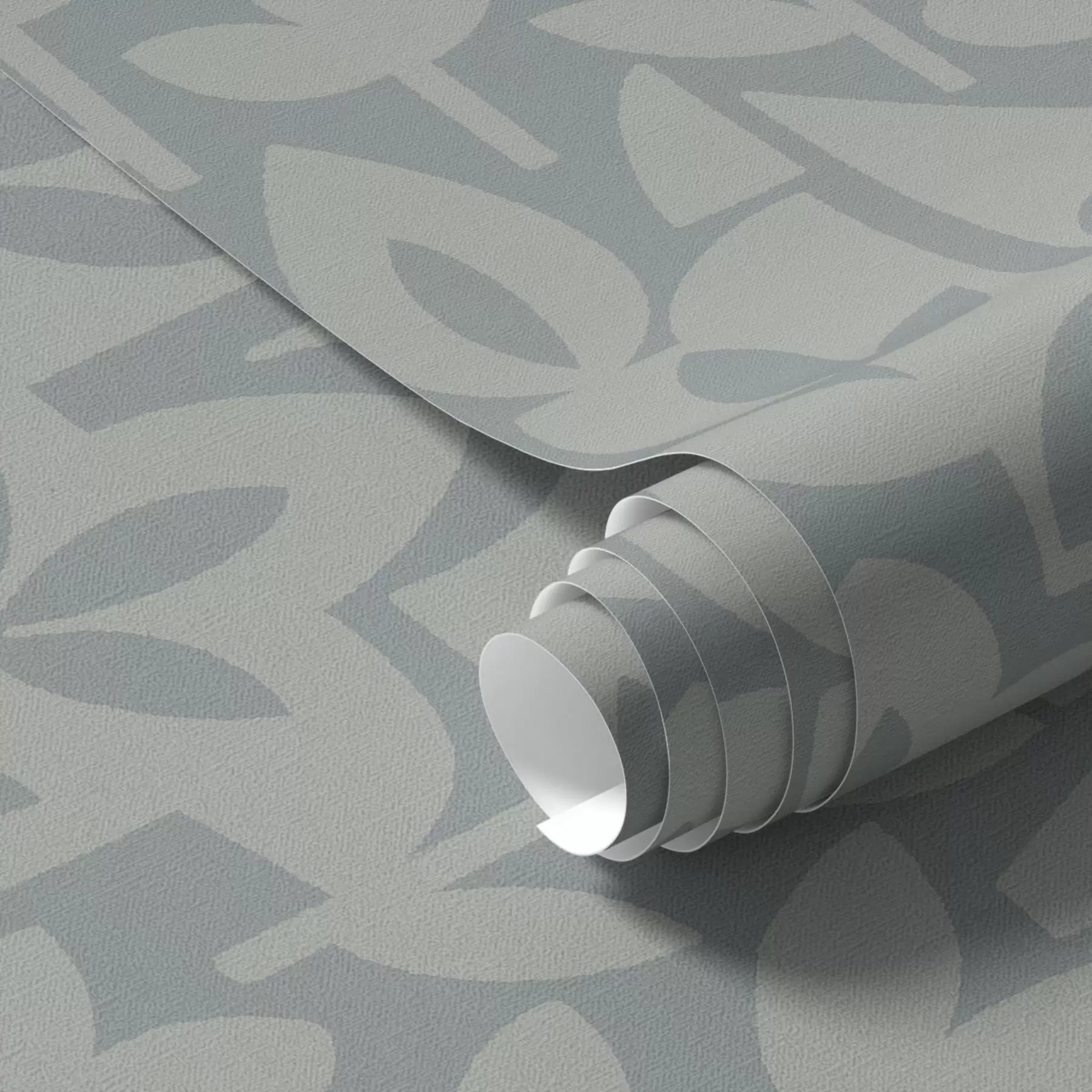 Papier peint Silhouettes florales géométriques en bleu ardoise a00875