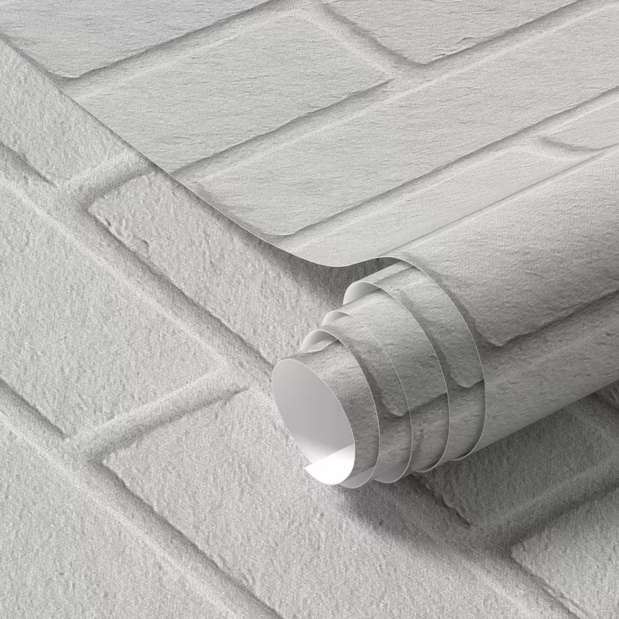 Papier peint Texture brique blanche, disposition horizontale a00877