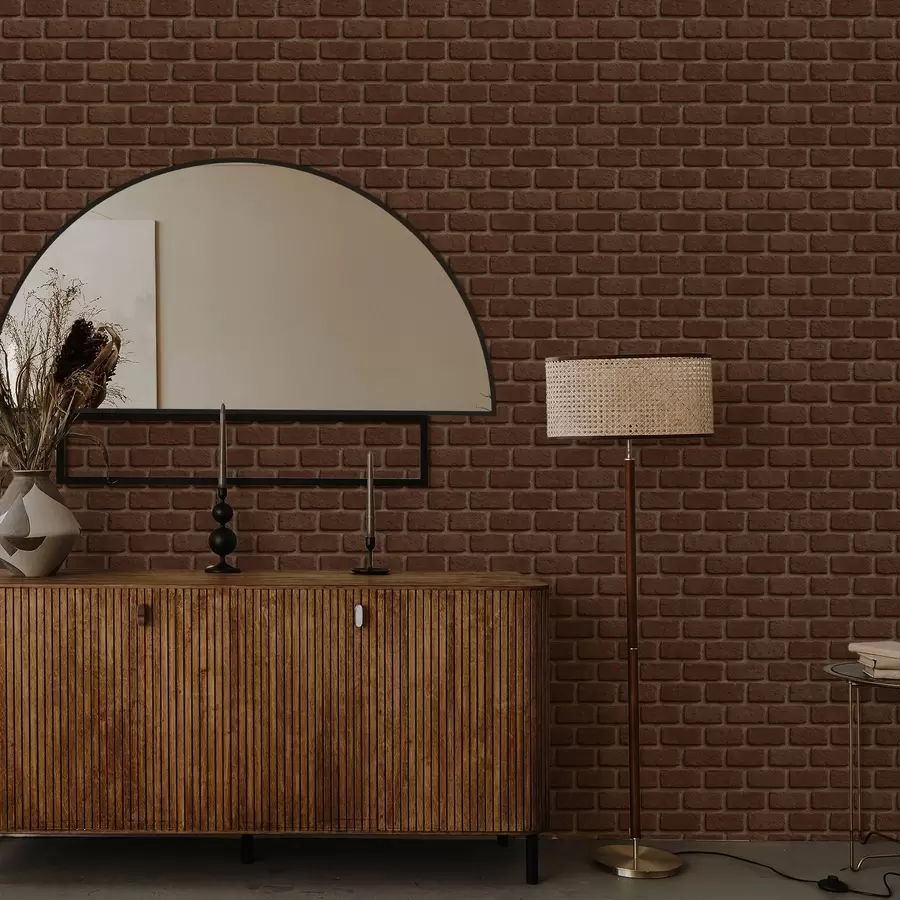 Papier peint Texture rustique de brique brune a00879