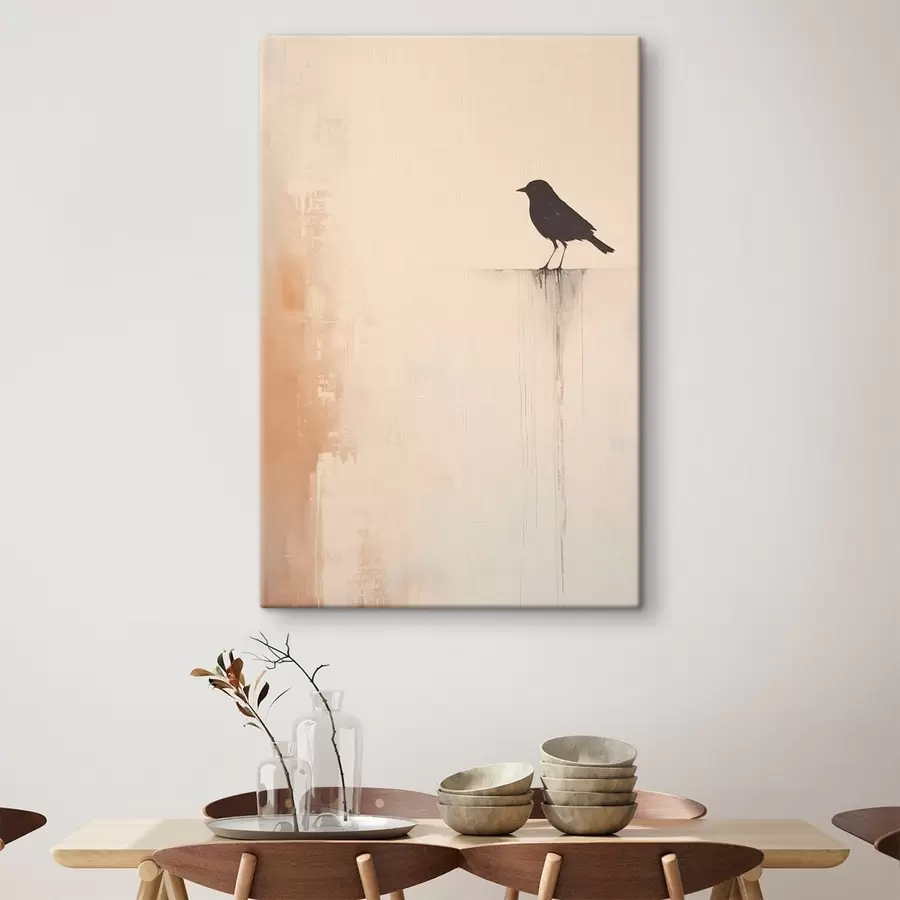 Tableau Silhouette d'oiseau. Minimalisme abstrait s46466