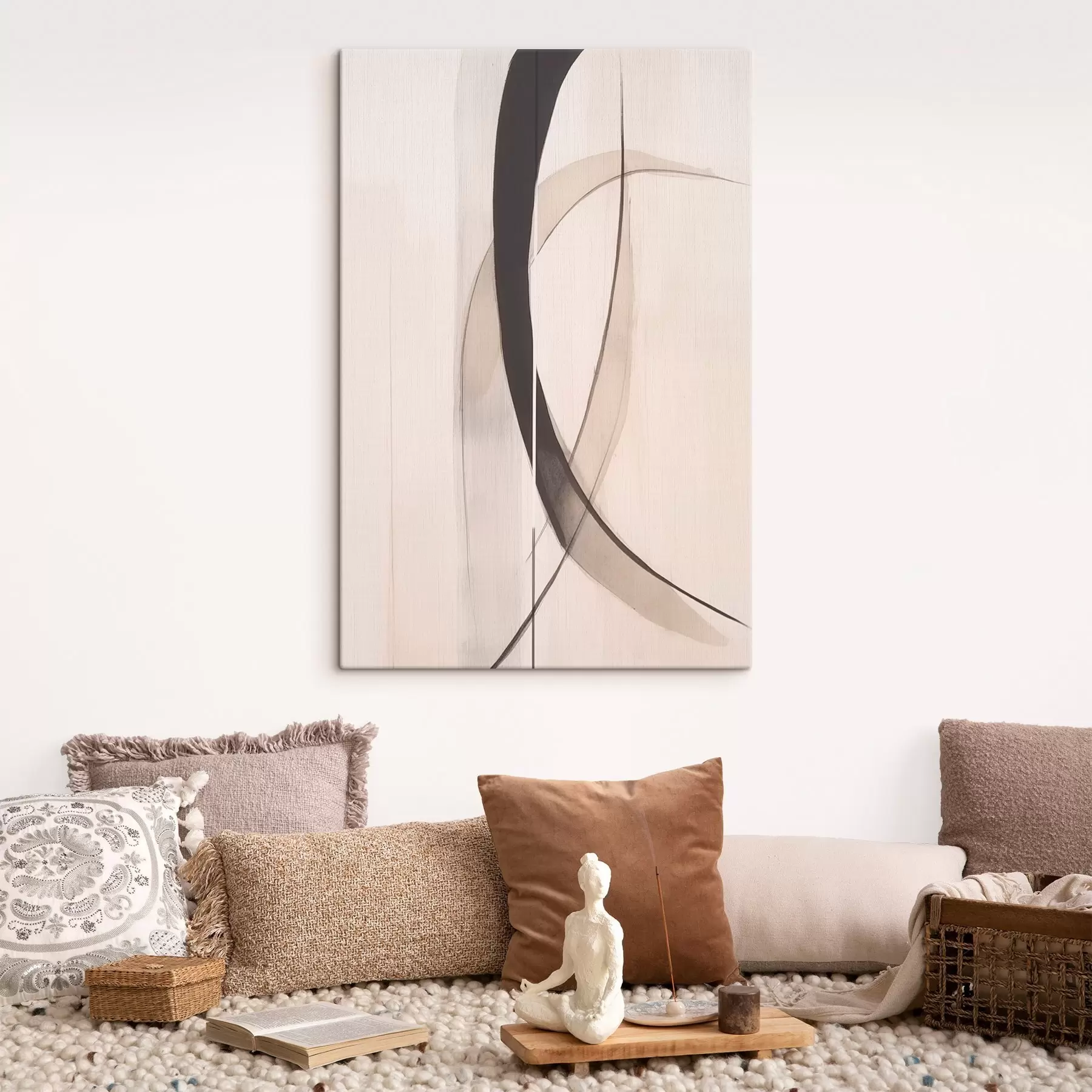 Tableau Calligraphie élégante. Abstraction s46468