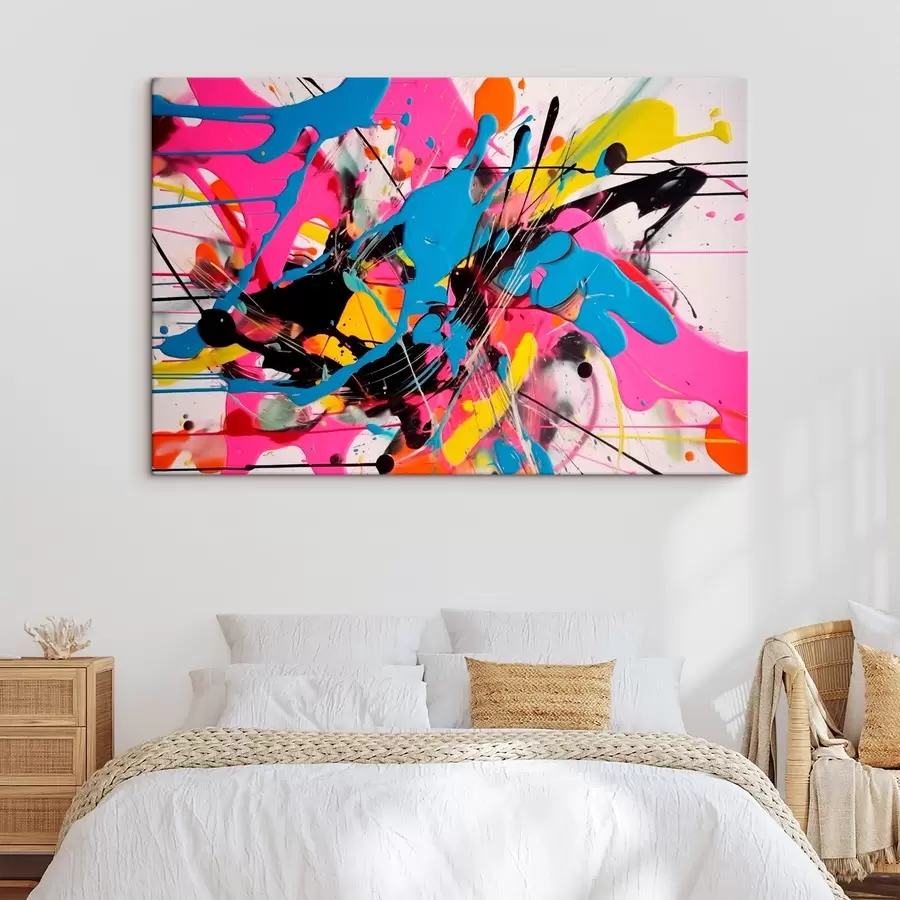 Tableau Tache de peinture vive. Abstraction de style dégoulinant. s46478