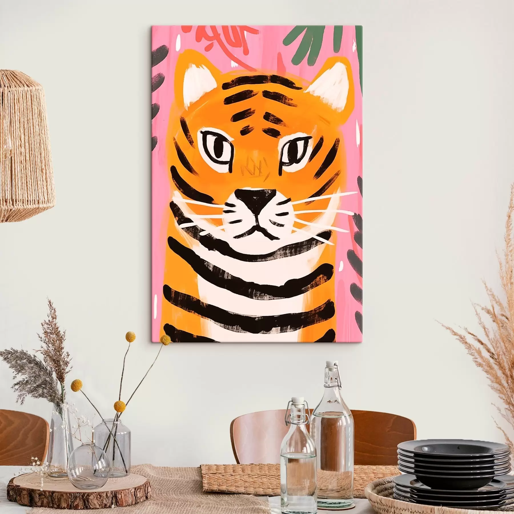 Tableau Tigre au style gouache s46554