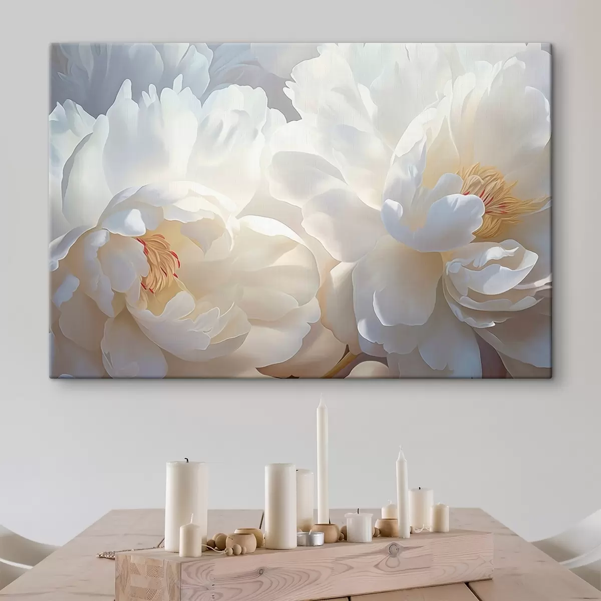 Tableau Grandes pivoines blanches s46560