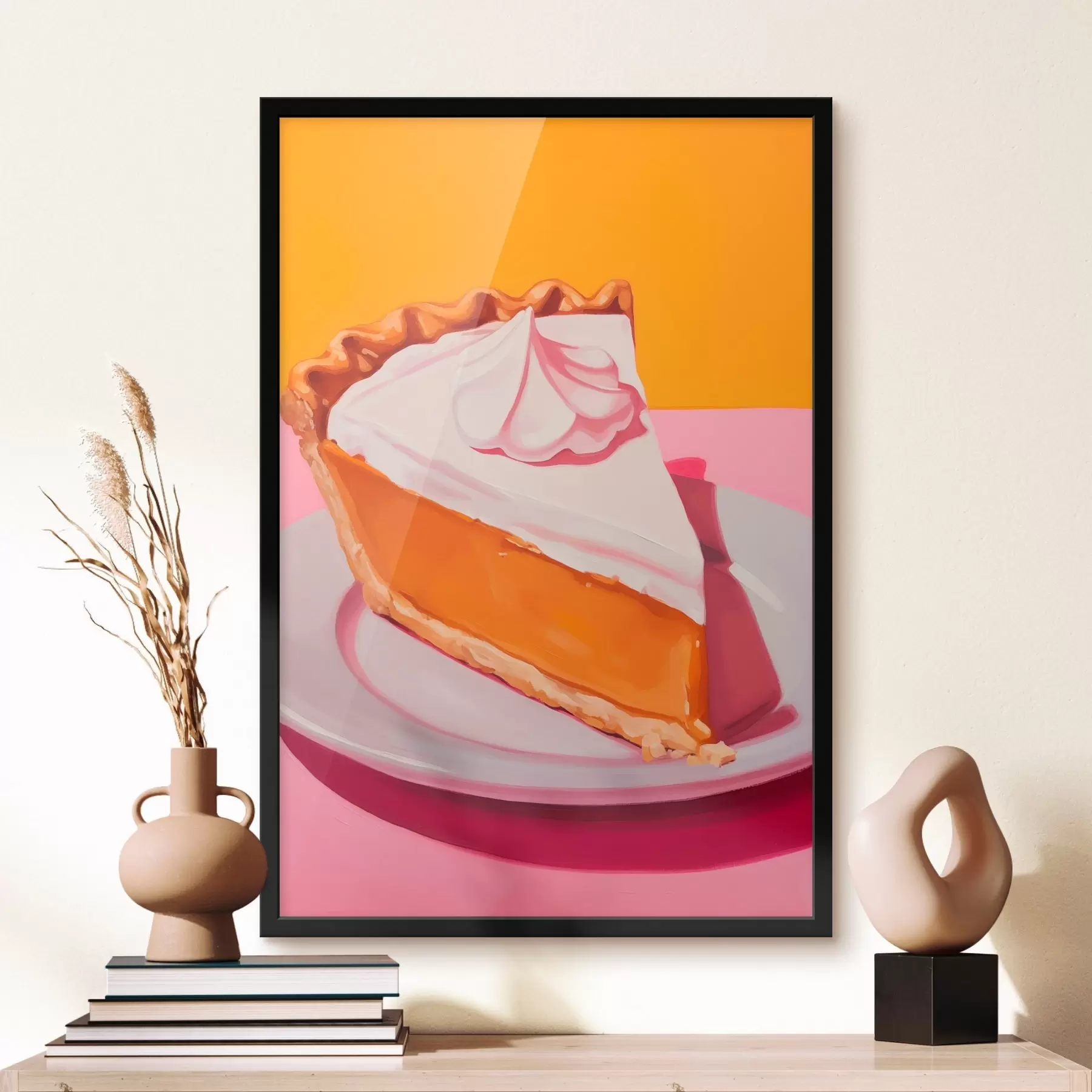 Papier peint Morceau de tarte à la citrouille. Illustration pop art f46462