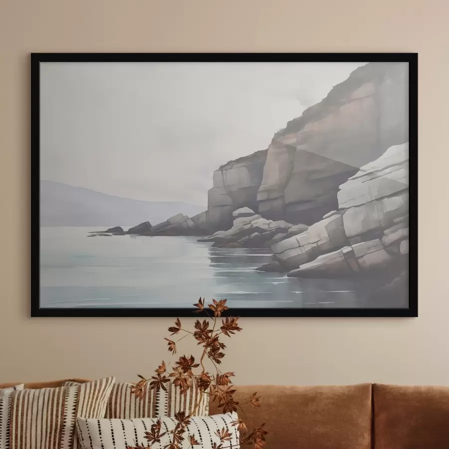 Papier peint Côte rocheuse dans le brouillard f46464