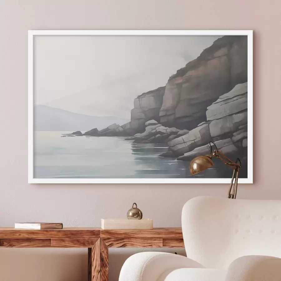 Papier peint Côte rocheuse dans le brouillard f46464