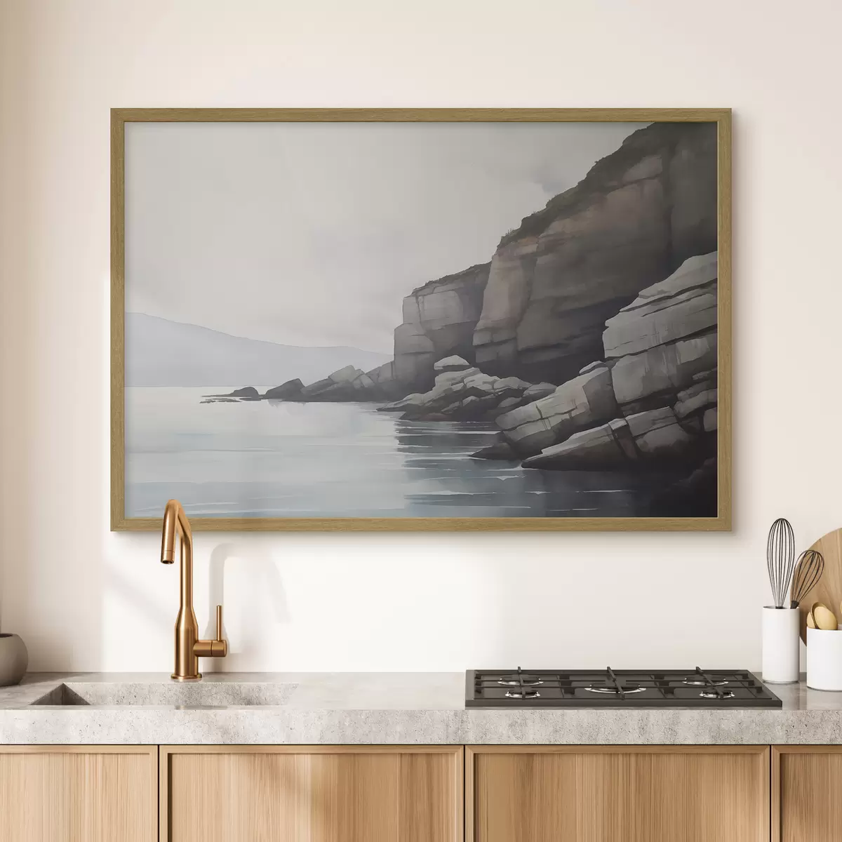 Poster Côte rocheuse dans le brouillard f46464