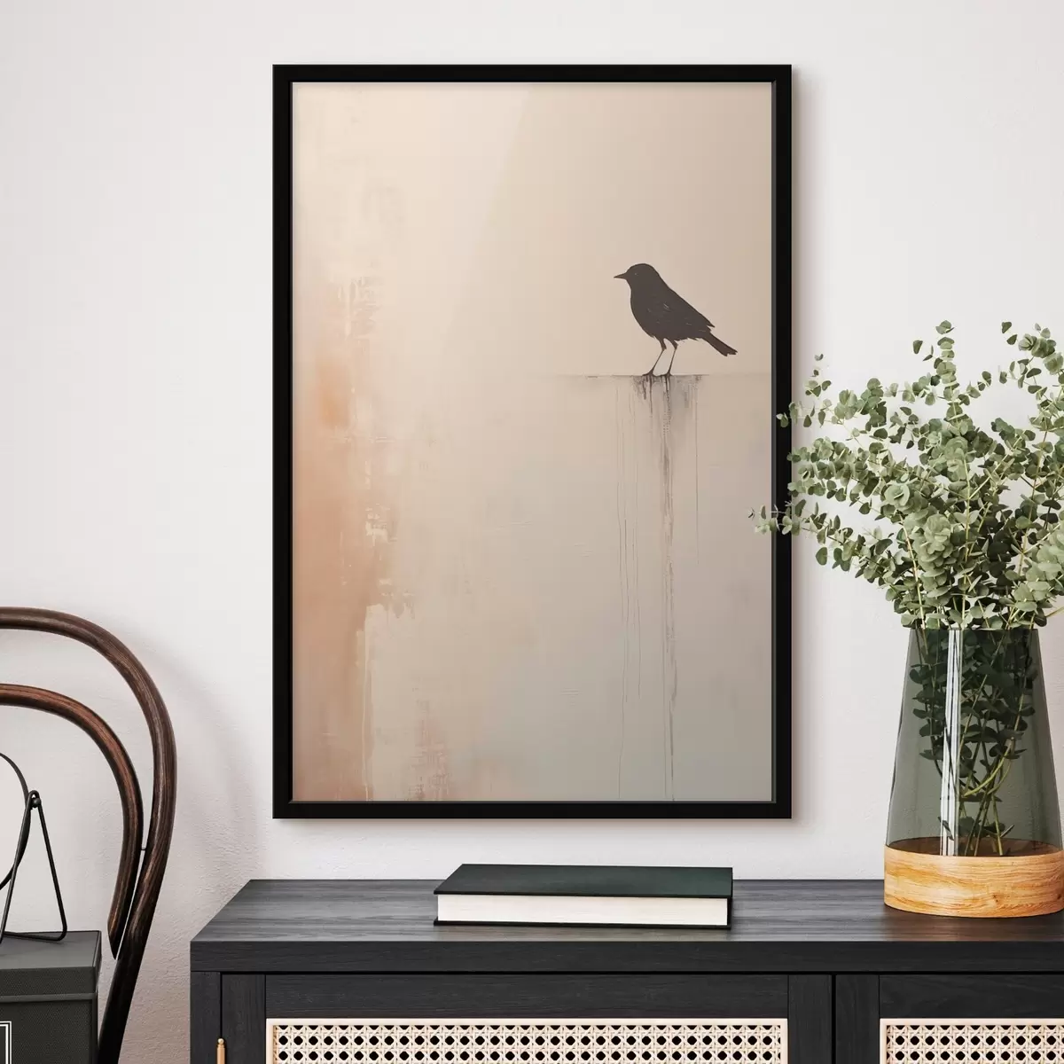 Poster Silhouette d'oiseau. Minimalisme abstrait f46466