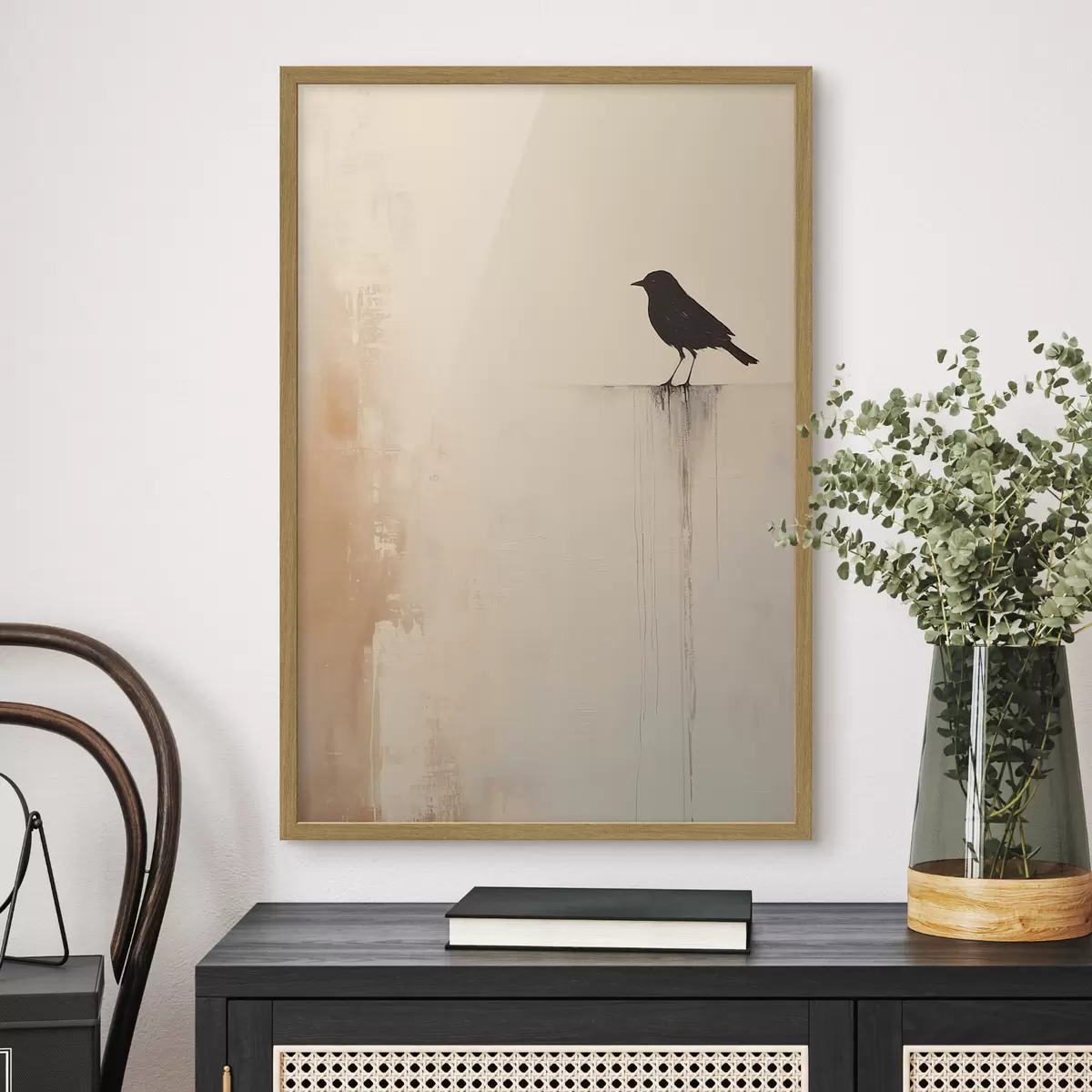 Poster Silhouette d'oiseau. Minimalisme abstrait f46466