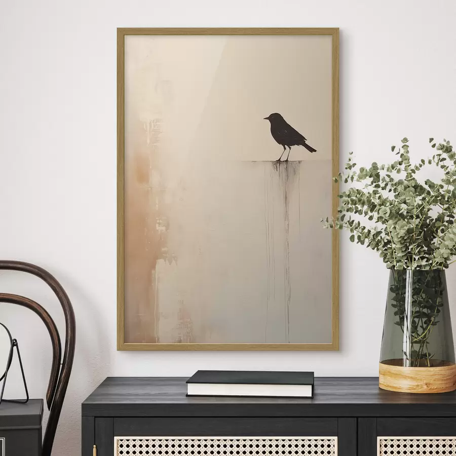 Papier peint Silhouette d'oiseau. Minimalisme abstrait f46466