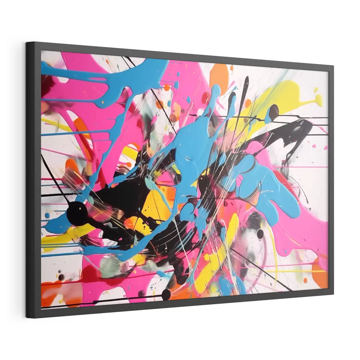 Poster Tache de peinture vive. Abstraction de style dégoulinant f46478