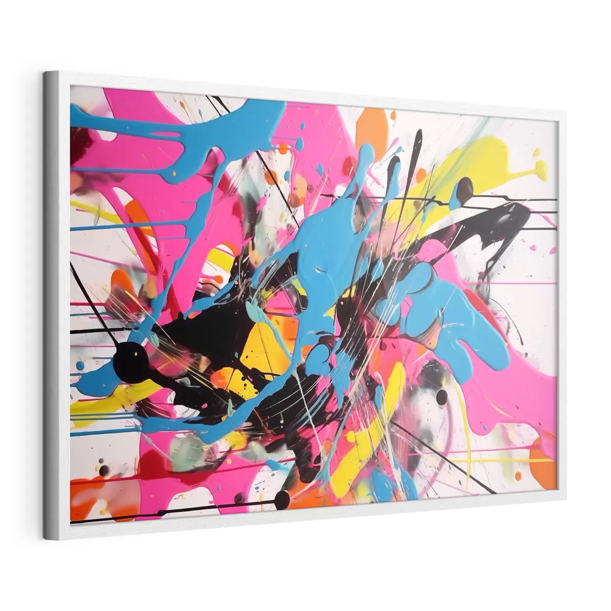 Poster Tache de peinture vive. Abstraction de style dégoulinant f46478