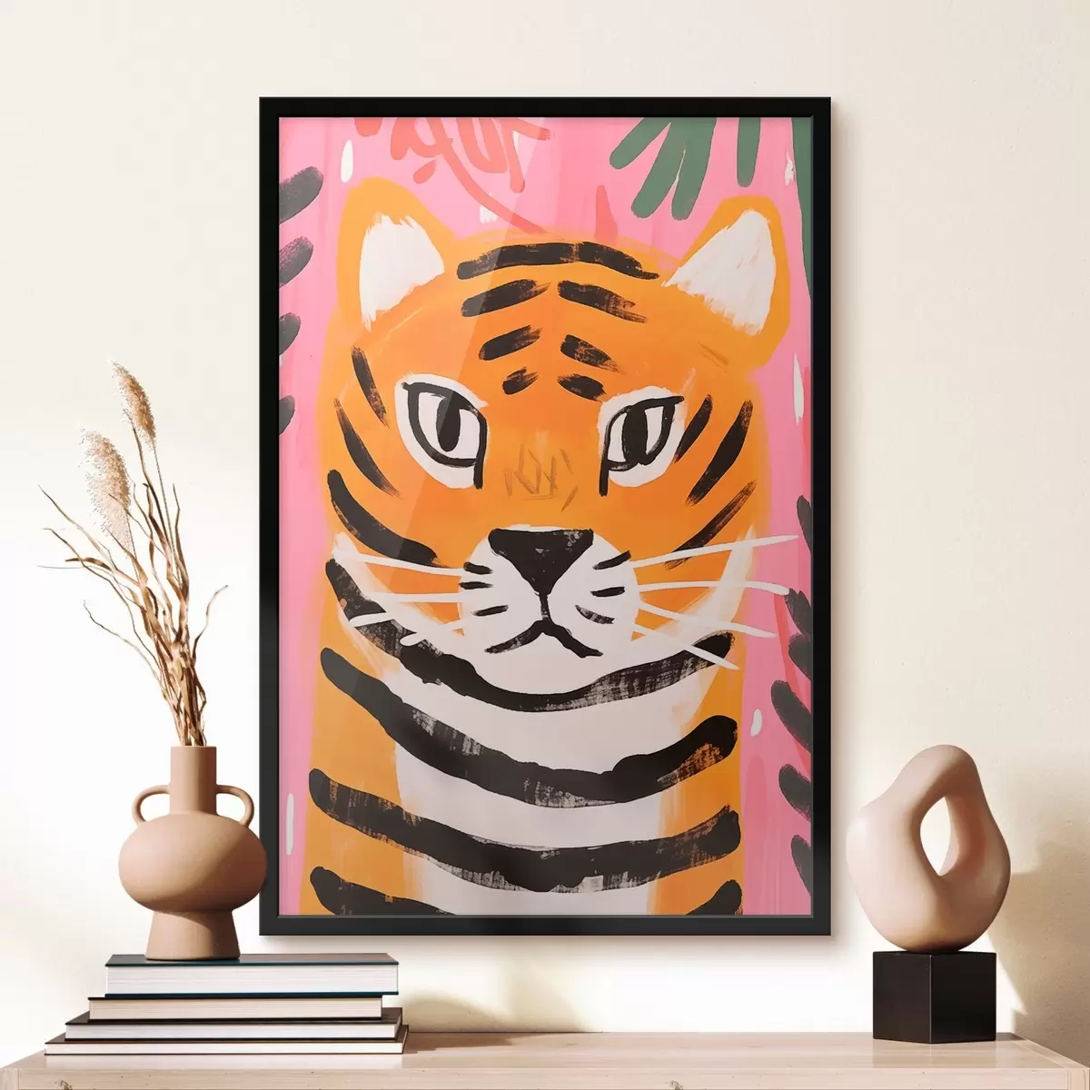 Poster Tigre au style gouache f46554