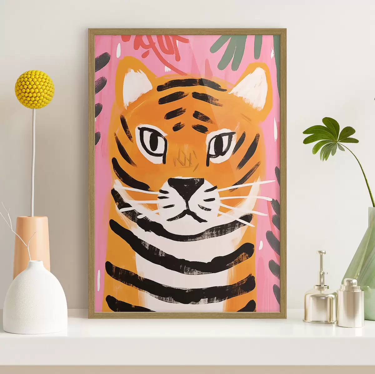 Poster Tigre au style gouache f46554
