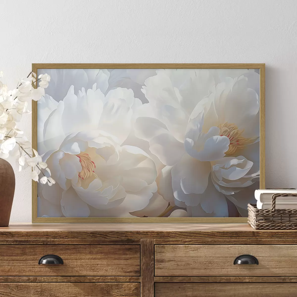 Poster Grandes pivoines blanches f46560