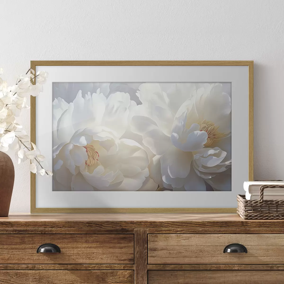 Poster Grandes pivoines blanches f46560