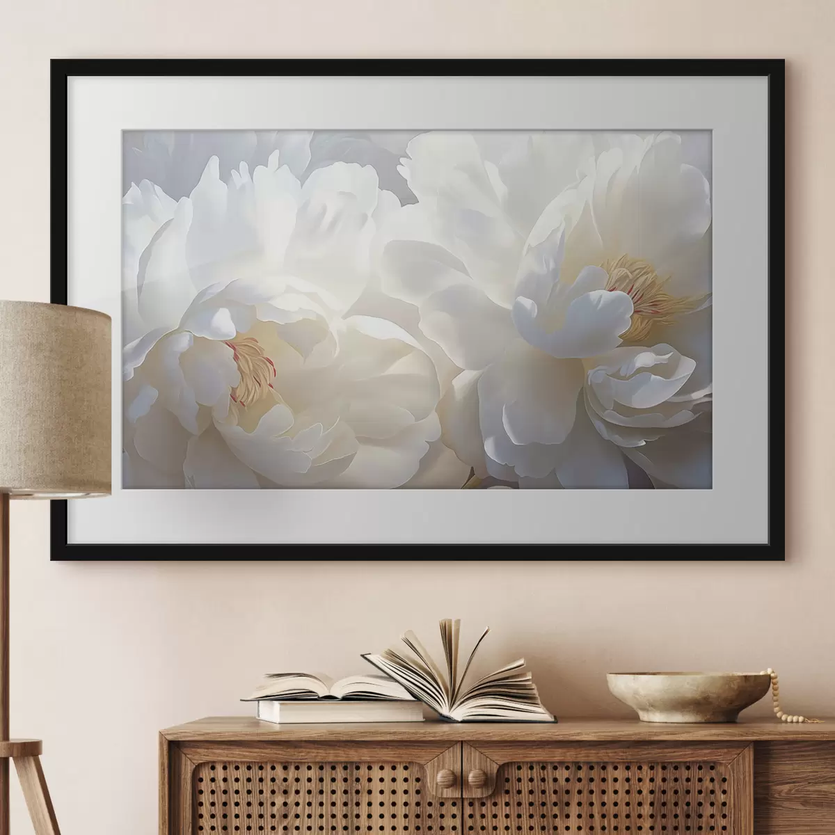 Poster Grandes pivoines blanches f46560