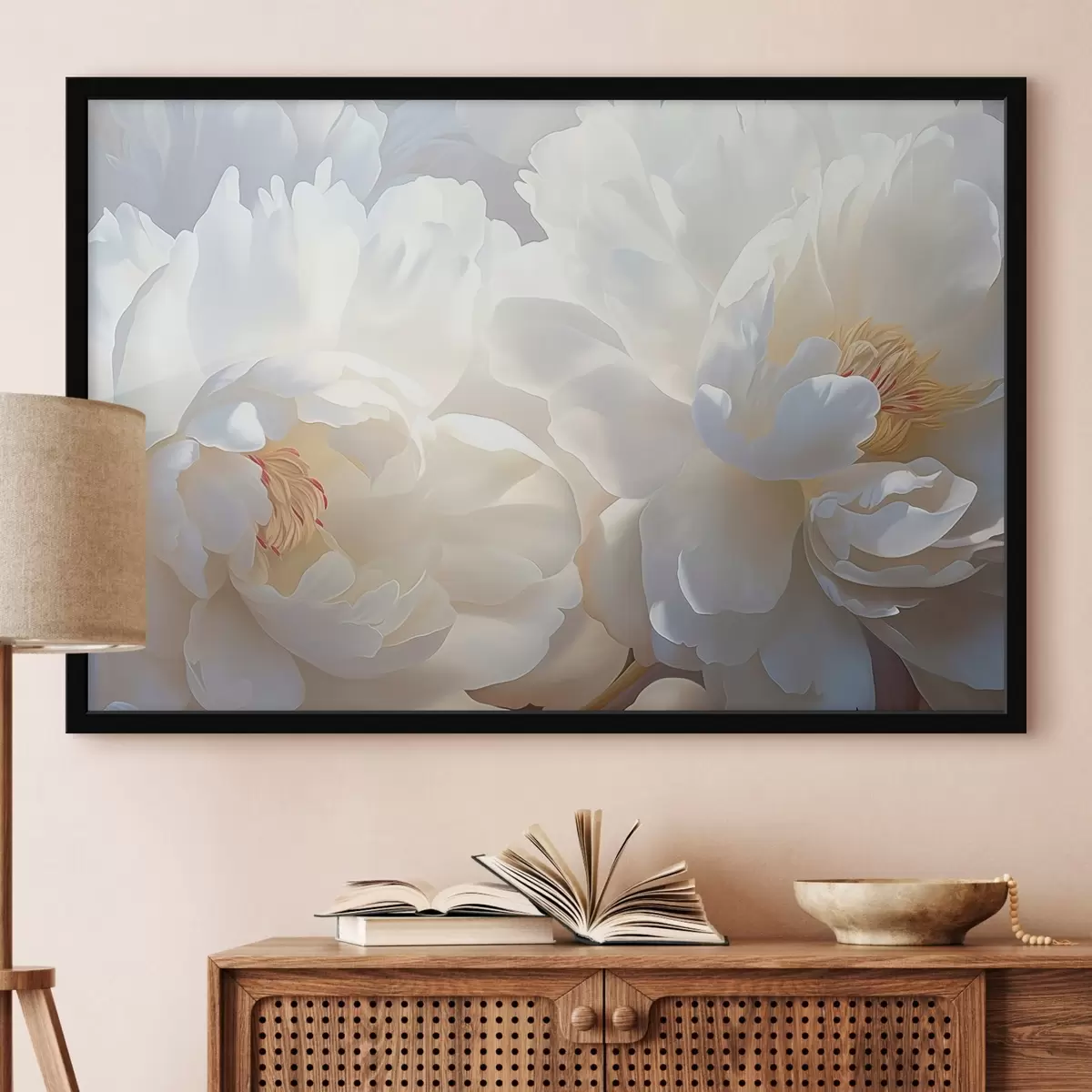 Poster Grandes pivoines blanches f46560