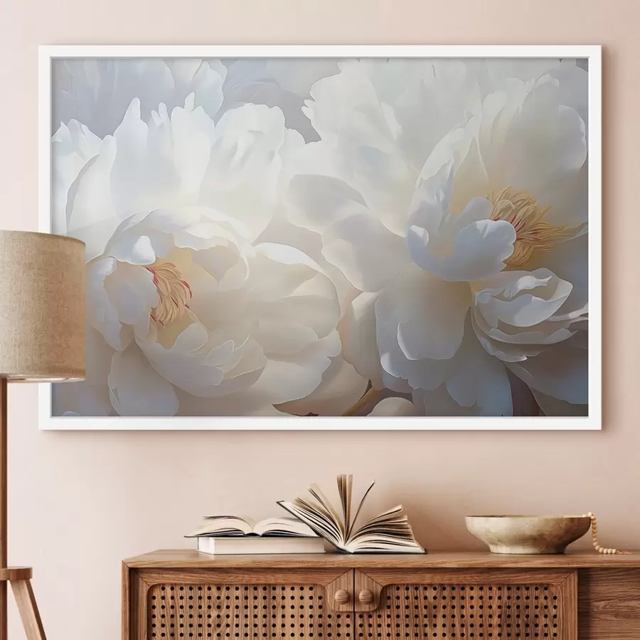 Papier peint Grandes pivoines blanches f46560