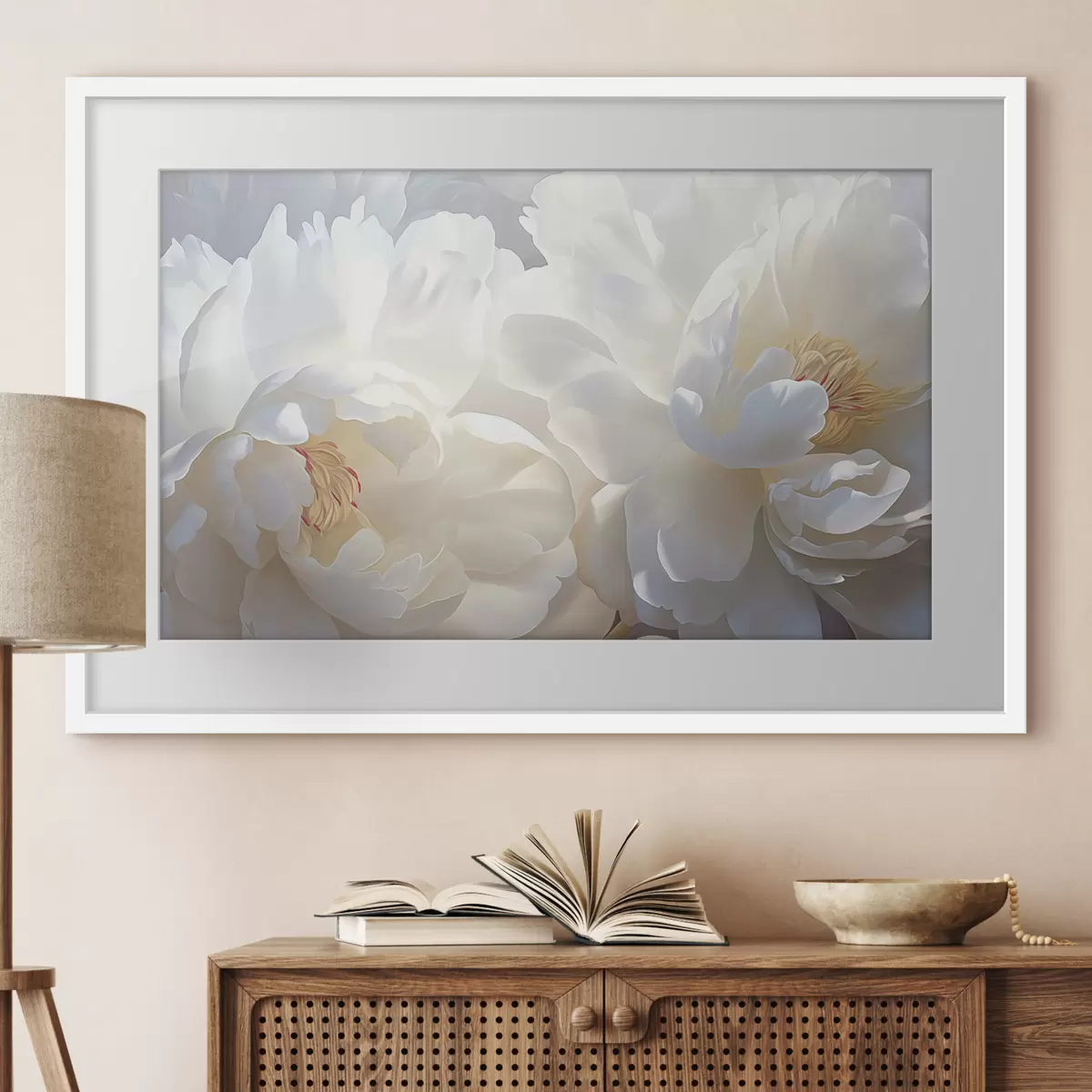 Poster Grandes pivoines blanches f46560