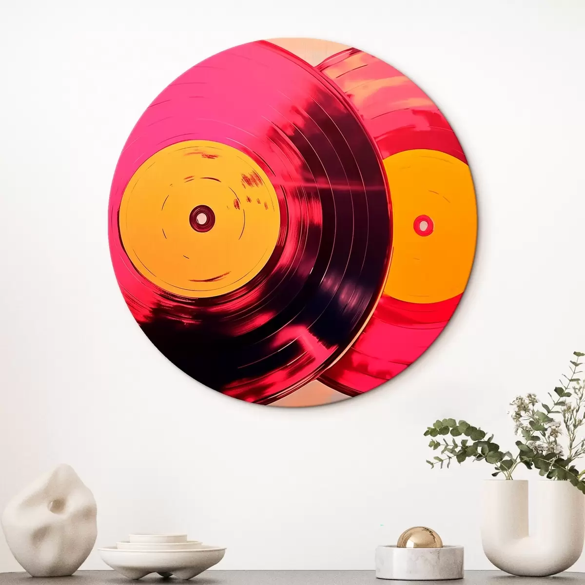 Tableaux rondes Disques vinyles colorés r46459