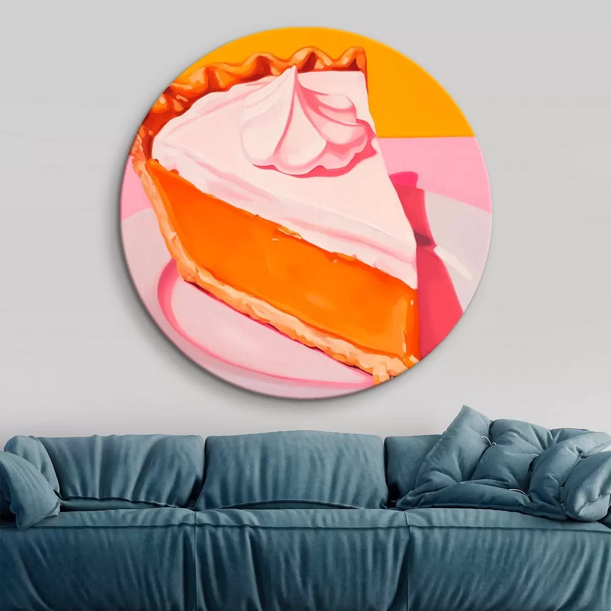 Tableaux rondes Morceau de tarte à la citrouille. Illustration pop art r46462