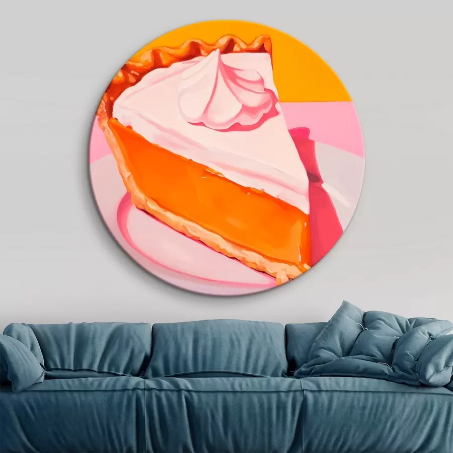 Tableau Morceau de tarte à la citrouille. Illustration pop art r46462