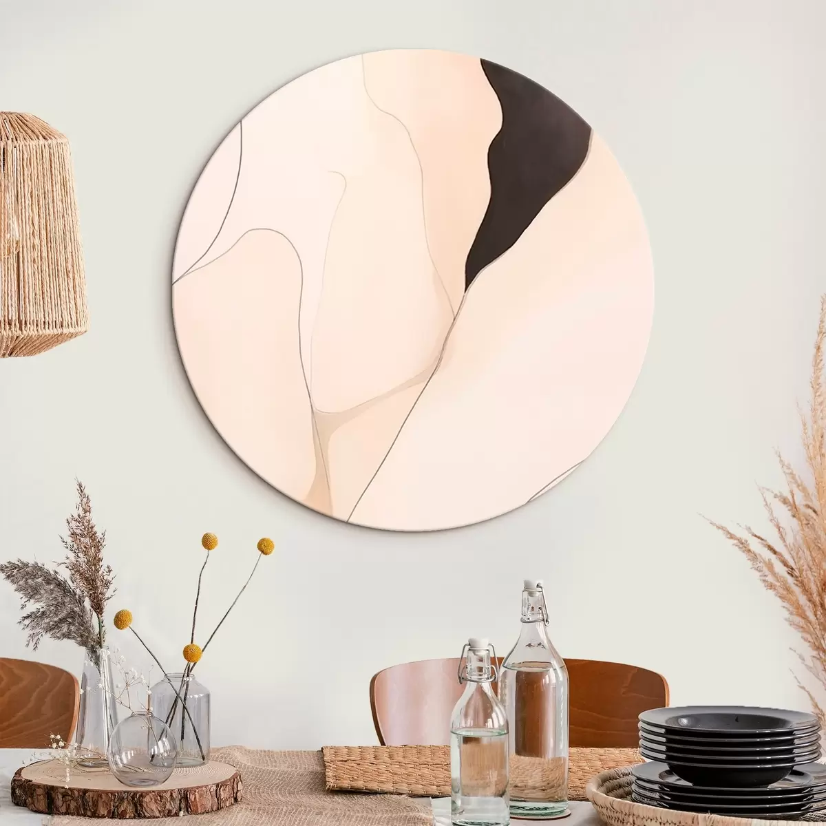 Tableaux rondes Abstraction des contours r46470