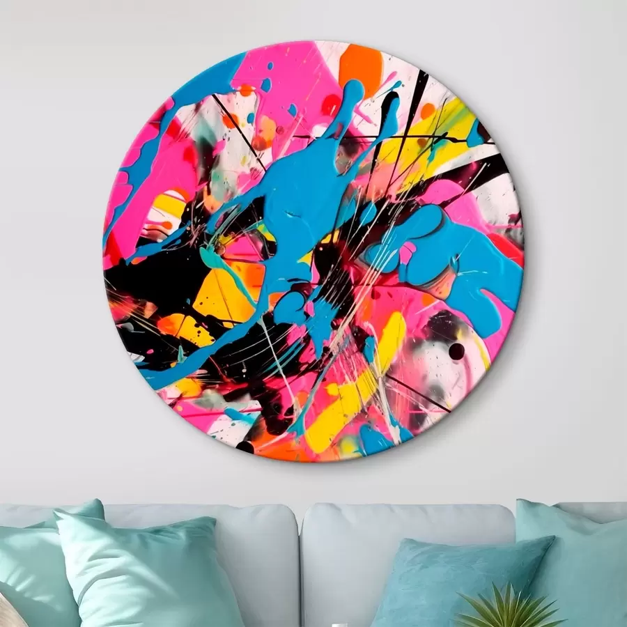Tableau Tache de peinture vive. Abstraction de style dégoulinant. r46478