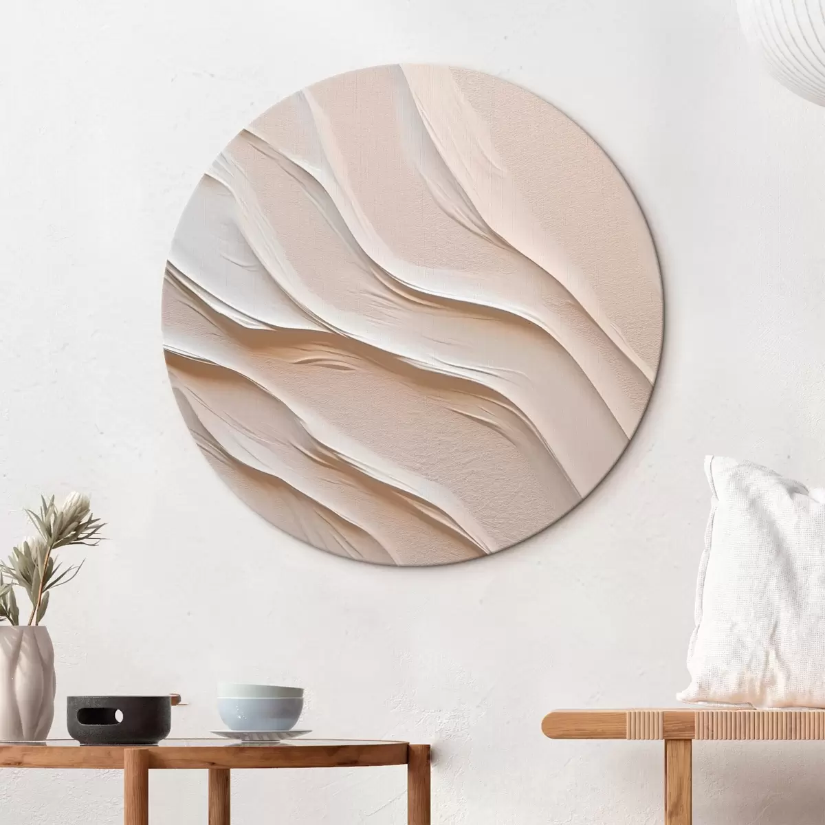 Tableaux rondes Vagues, abstraction r46555