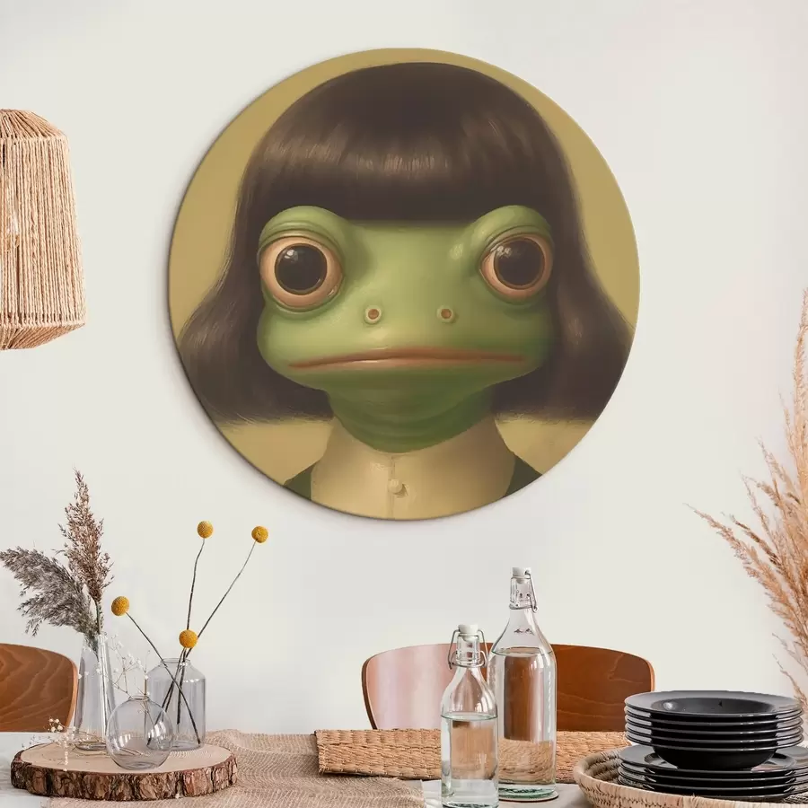 Tableau Fille grenouille style vintage r46458