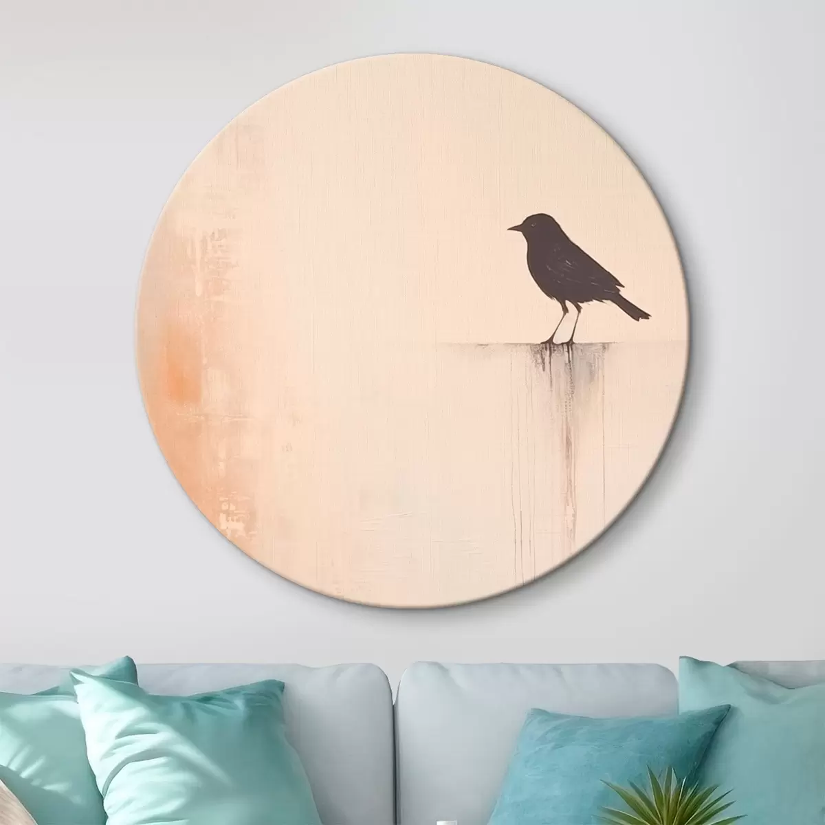 Tableaux rondes Silhouette d'oiseau. Minimalisme abstrait r46466