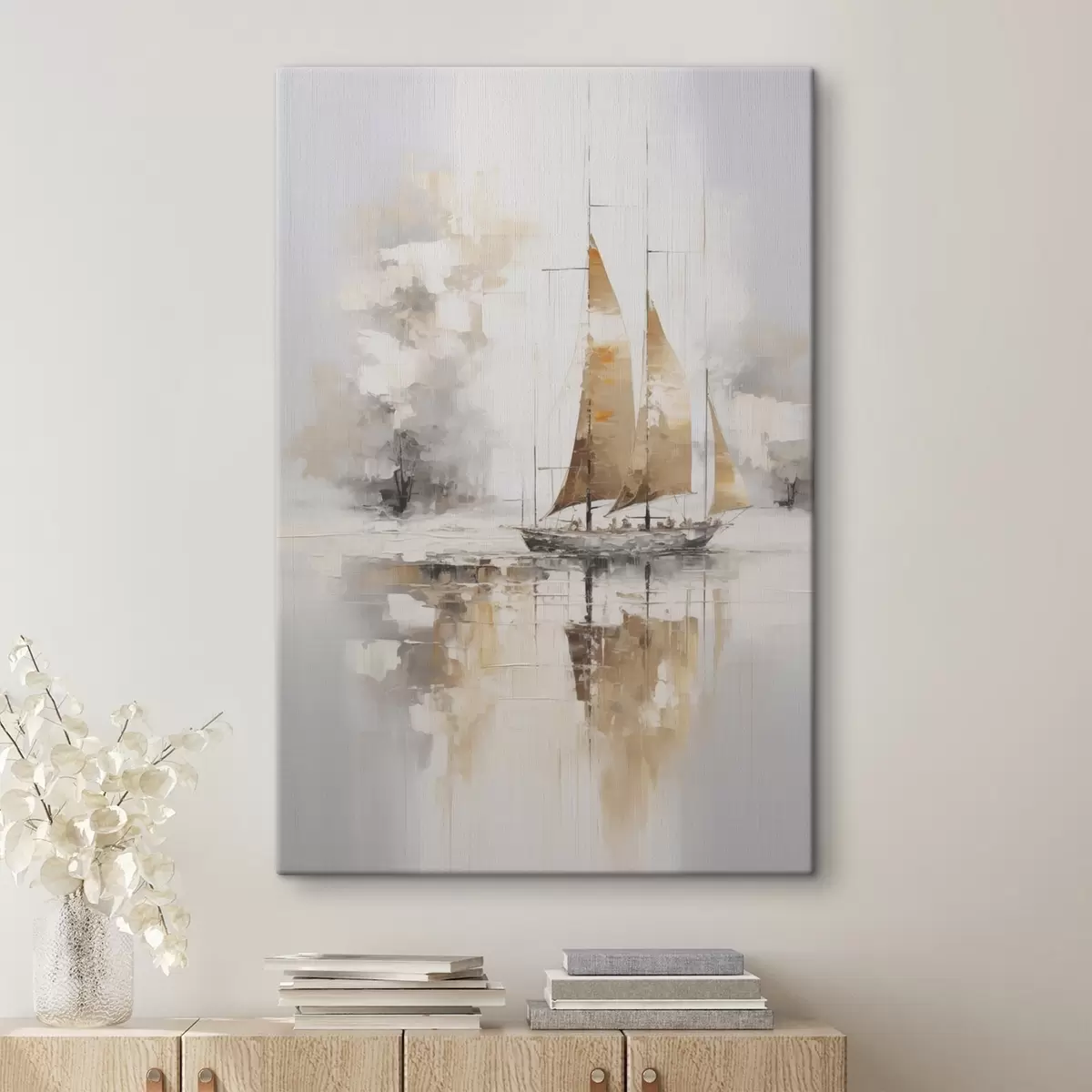 Tableau Peinture imitation voilier s46565