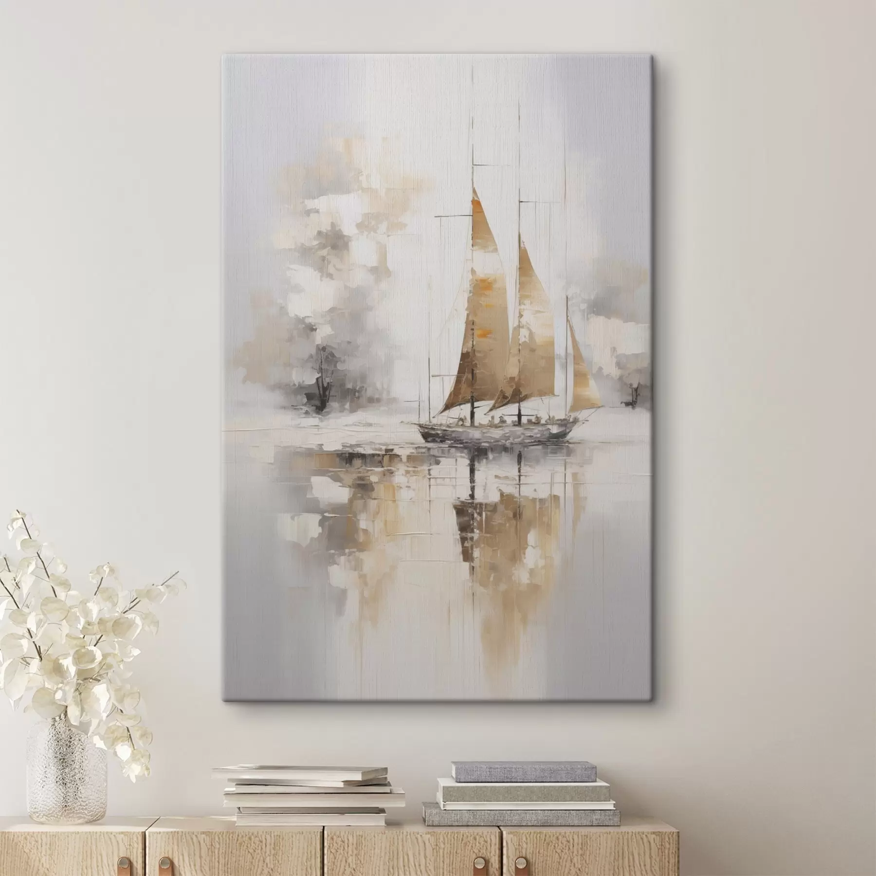 Tableau Peinture imitation voilier s46565