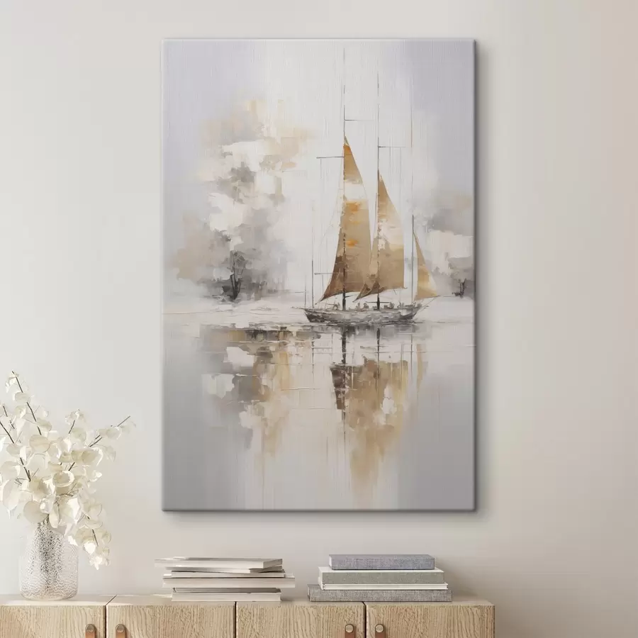 Tableau Peinture imitation voilier s46565