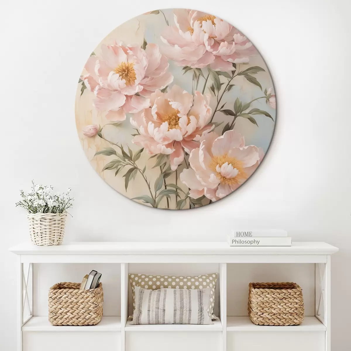 Tableaux rondes Pivoines en fleurs r46562
