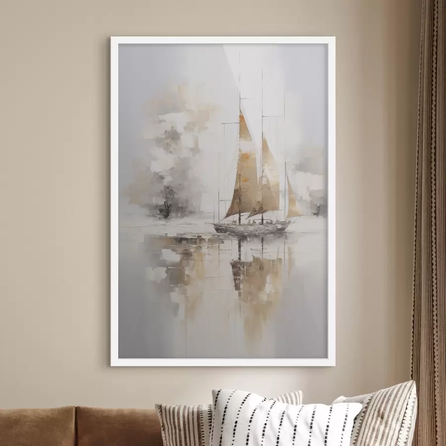 Papier peint Peinture imitation voilier f46565