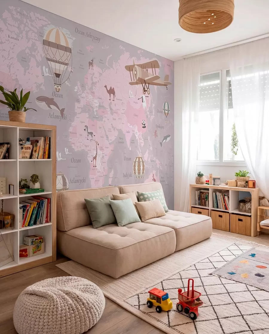 Papier peint Vols en polonais — rose c00003plv3