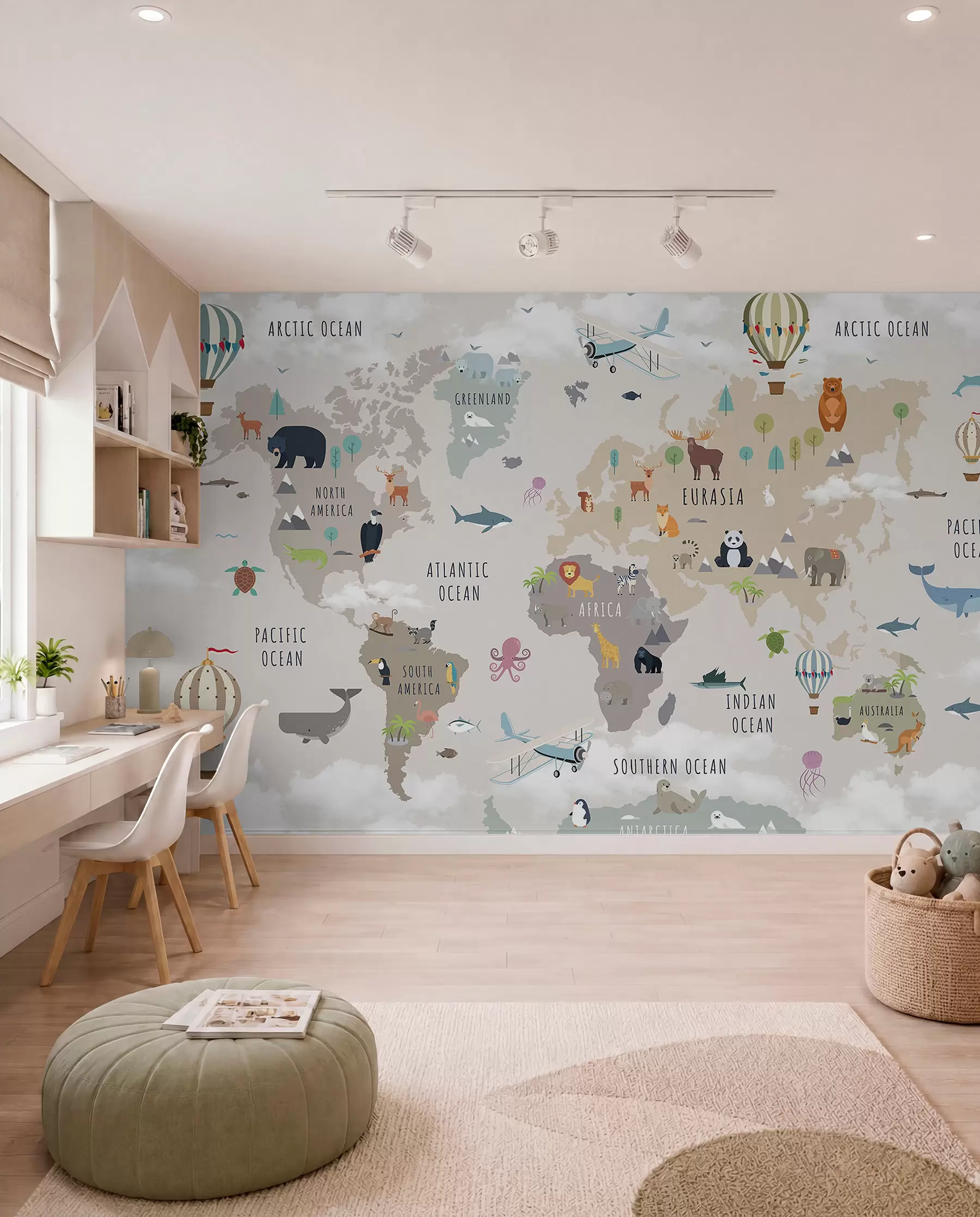 Papier peint Atlas animalier en anglais c00002en