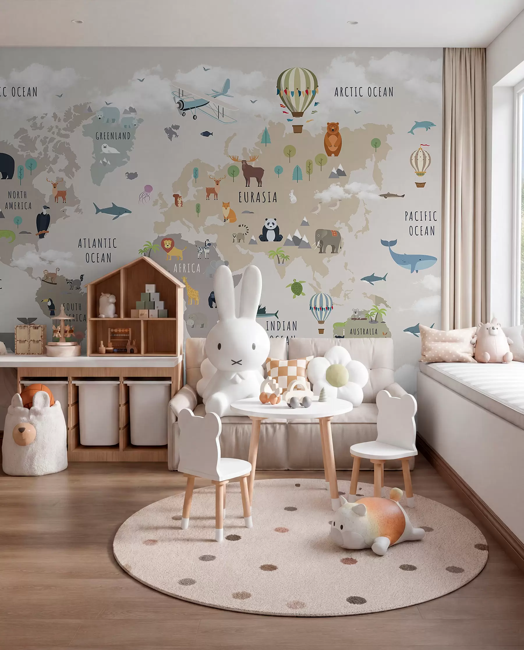 Papier peint Atlas animalier en anglais c00002en