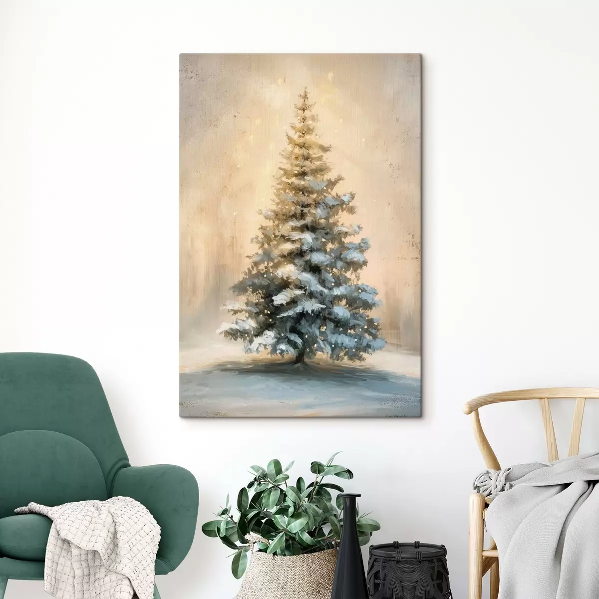 Tableau Sapin de Noël dans la neige s46589